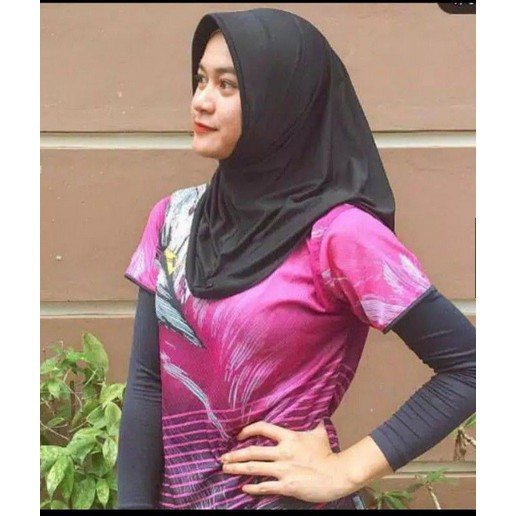 jilbab olahraga / hijab instan sport/ hijab silat / voly warna mocca-3