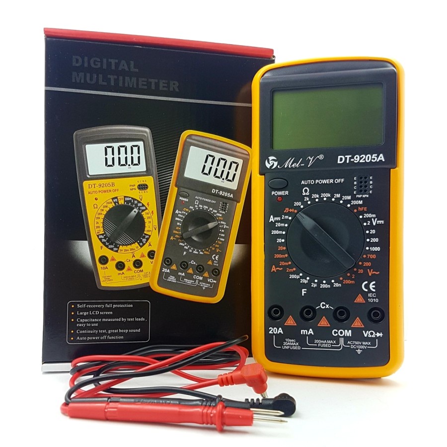 Multitester / Multimeter / Avometer DIGITAL Mel -V DT - 9205A