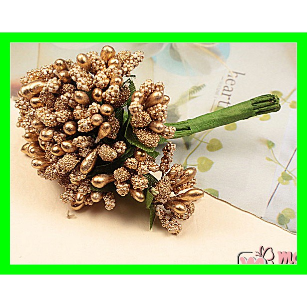 1 Ikat Putik Bunga Kombinasi Coklat Emas (PTK-031) TODD Craft