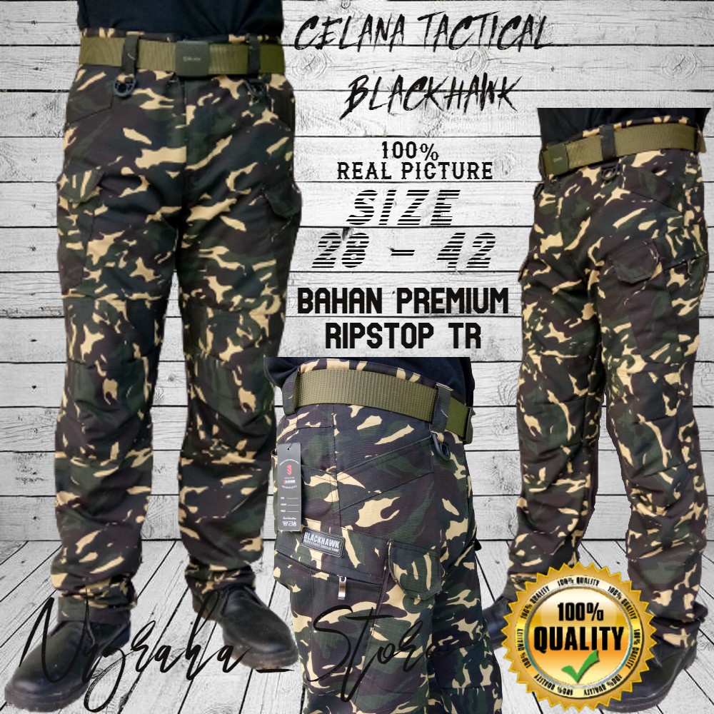 BIIG SIZE 28-42 Celana Panjang Blackhawk Loreng Banser Nasional Celana Army Trendy Masa Kini Murah B