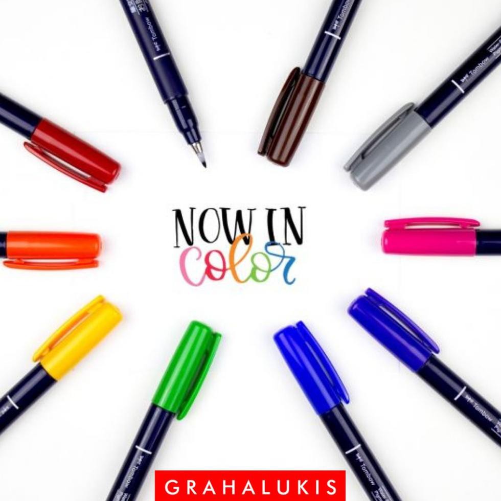 

Tr8Code Tombow Fudenosuke Brush Pen Hard Tip Colors(Kekinian)Z3D1