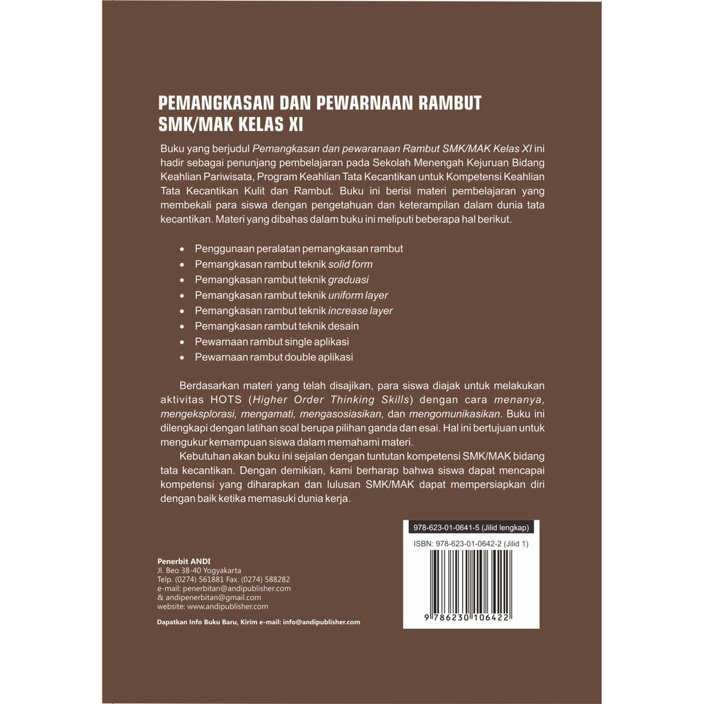 Buku Pemangkasan Dan Pewarnaan Rambut Untuk Smk Mak Kelas Xi Dan Xii Pilih Kelas Shopee Indonesia