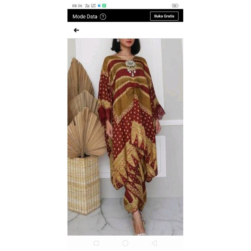 set kaftan+lace+rok lilit