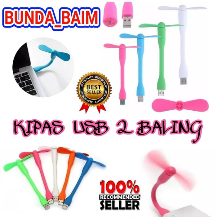 Promo KIPAS XIAOMI   KIPAS USB MINI 2 BALING   BAMBU FLEXIBLE POWERBANK Berkualitas