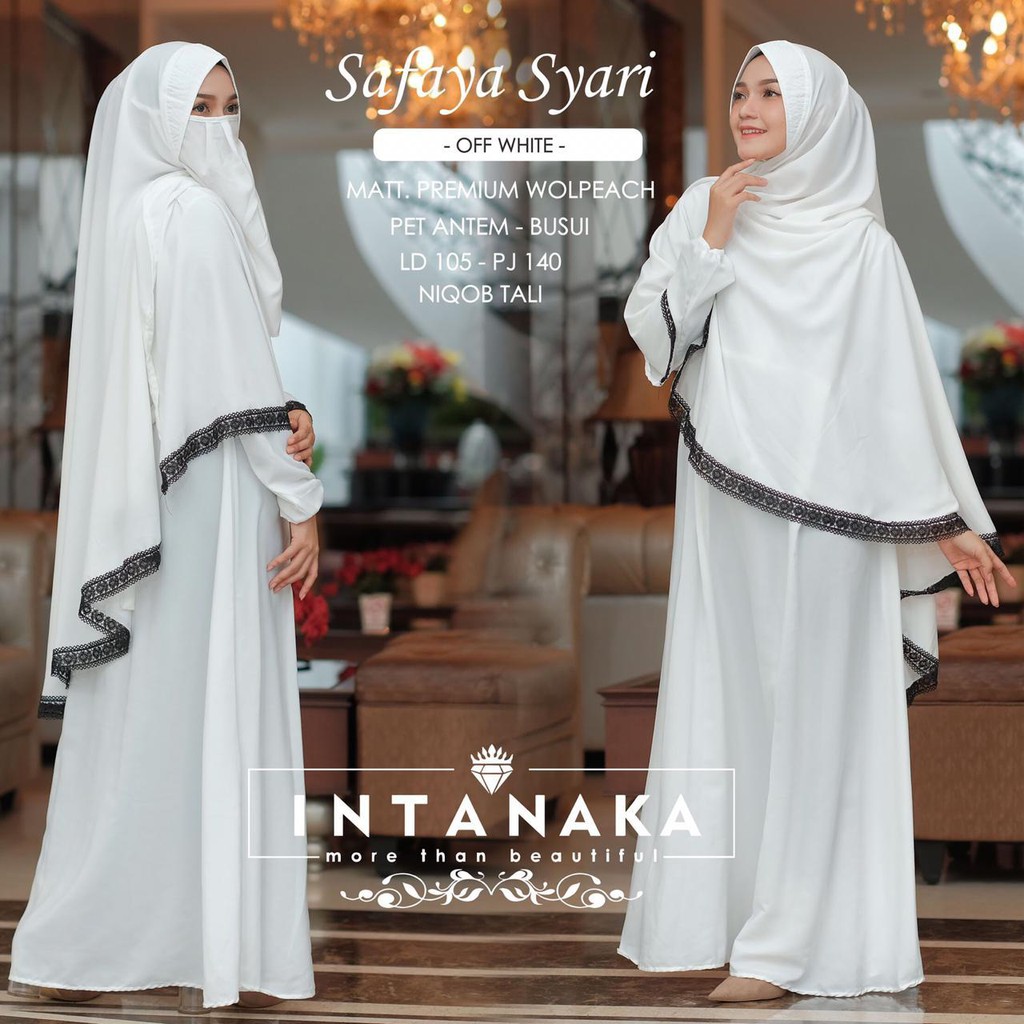 Safaya - Baju Gamis Syari Wanita Set Jilbab Cadar Busui Dress Pesta Cewek Perempuan (COD) Pet Antem