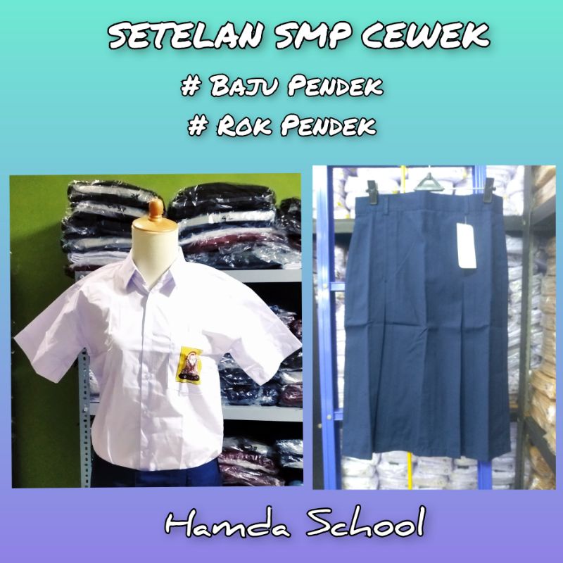 Setelan Smp Cewek Baju Pendek Rok Pendek Seragam Sekolah