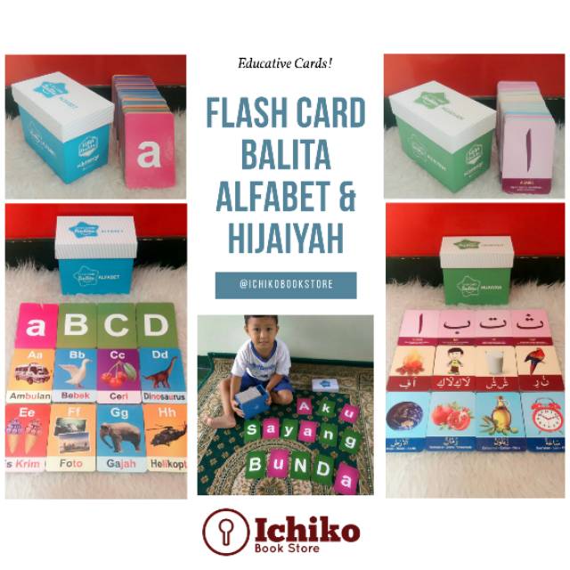 ORIGINAL - Flash Card Balita with Box / Flash Card Balita Alfabet / Flash Card Balita Hijaiyah