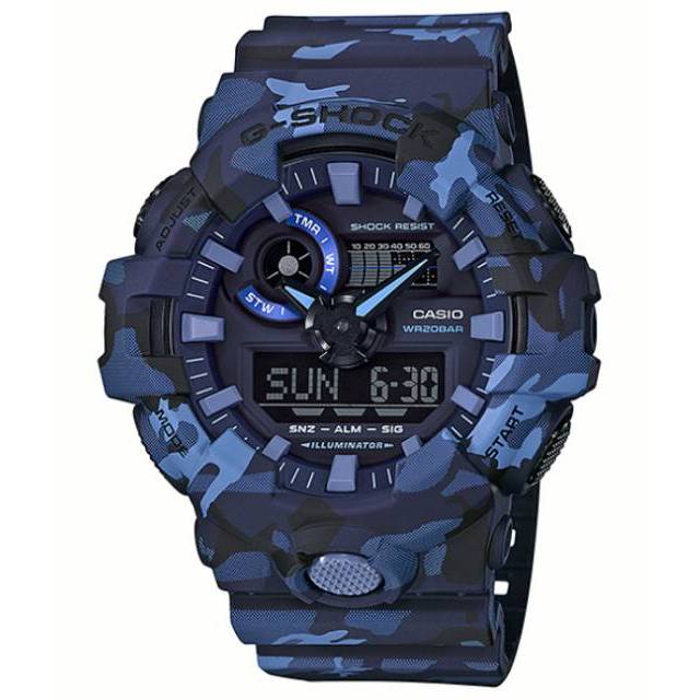 Casio G-SHOCK Type GA-700CM-2ADR Original / Casio Gshock Digital Analog GA 700CM 2A Biru Militery