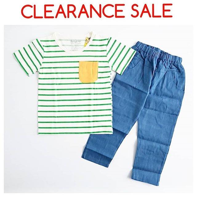 Clearance Sale! Setelan Anak Bablula Green Stripe