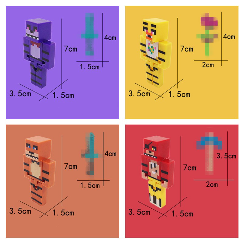 Mainan Balok Bangunan Model Anime Five Nights At Freddy 's 4 FNAF Foxy Bonnie Freddy Untuk Anak