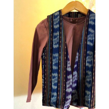 Set Atasan Rompi dan Dalaman/Baju Motif Batik Nusantara/Set Rompi Kain Batik Makassar/Baju Wanita