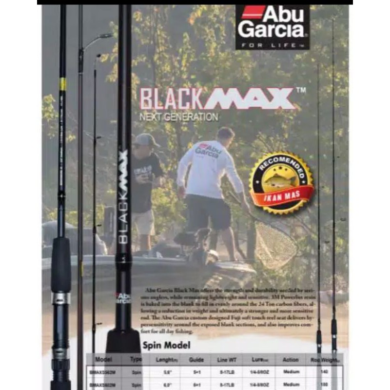 Joran Rod Abu Garcia Black MaX Spinning 462 502