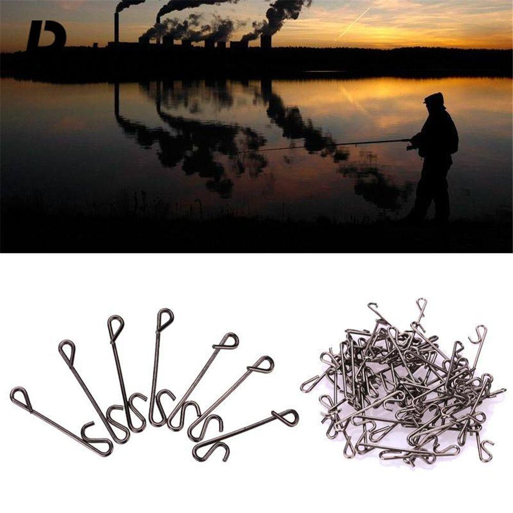 Lanfy Konektor 50Pcs Metal Fish Tackle Braid Knotless Putar Aksesori Kait Pin