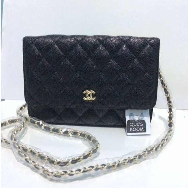 TAS WANITA HAND CHAIN BAG IMPORT CHANEL CLASSIC CAVIAR HITAM BLACK MINI BATAM GROSIR