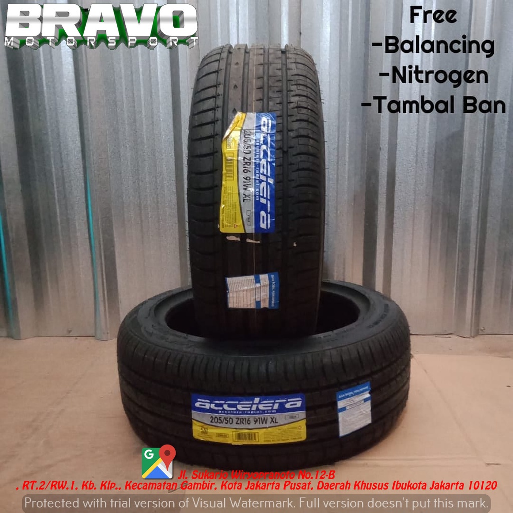 Ban Mobil Murah Ring 16 Ban TUBELES accelera 205 50 r16 PHI-R BUKAN BAN MOBIL dunlop/achiles GRATIS 