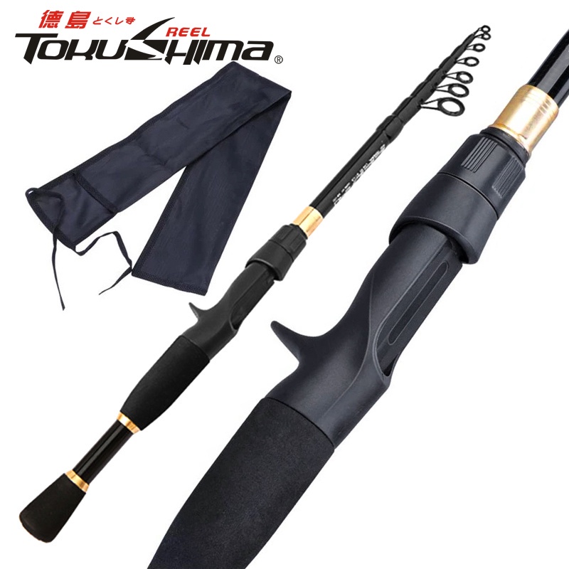 Joran Pancing Teleskopis Portable Multifungsi Bahan Serat Karbon Panjang 1.6 / 1.8m / 2.1 / 2.4m Untuk Air Tawar / Laut