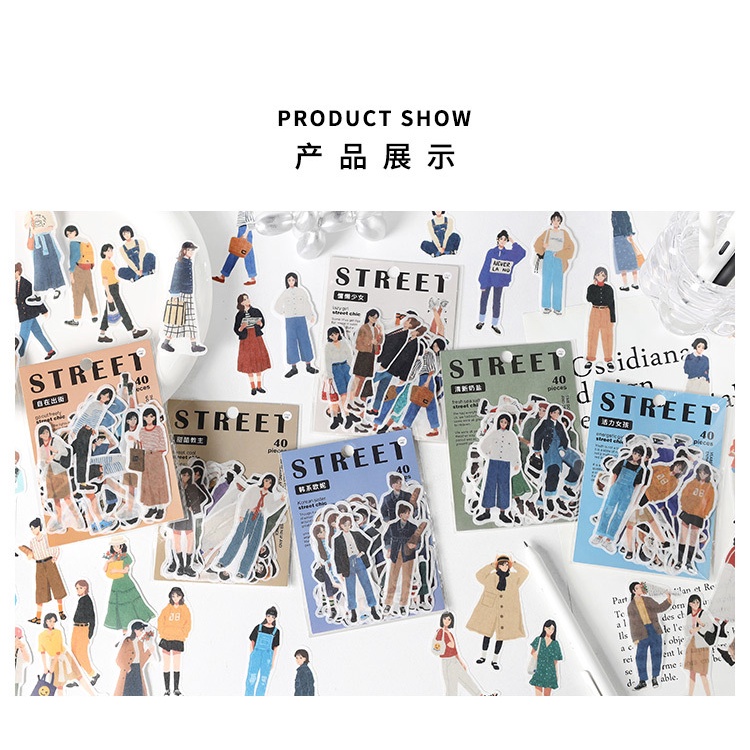 

[TO YOU] 40 PCS / Pack Street Fashion Style Cartoon Journal Scrapbook