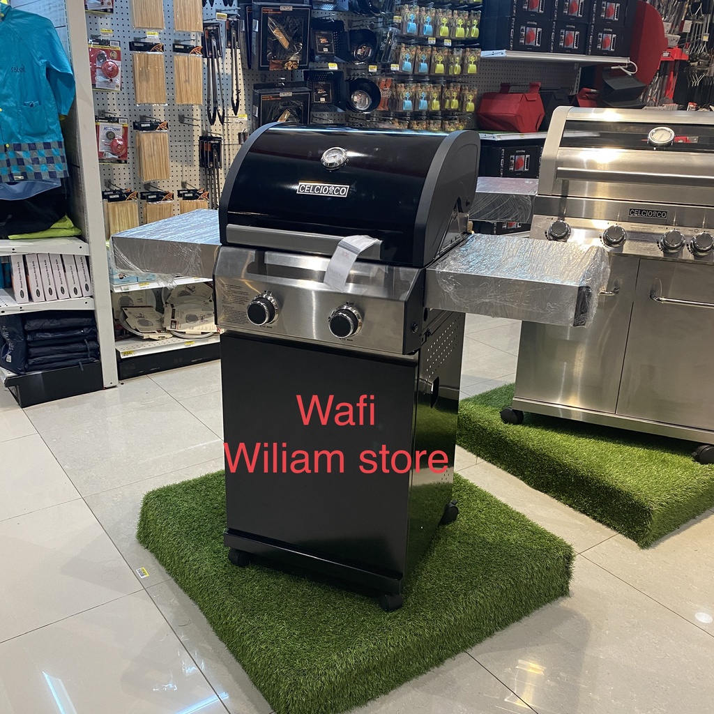 Celcio & Co BBQ Gas Grill 2 Burner/Kompor Gas Panggang Sosis Sate 2 Tungku