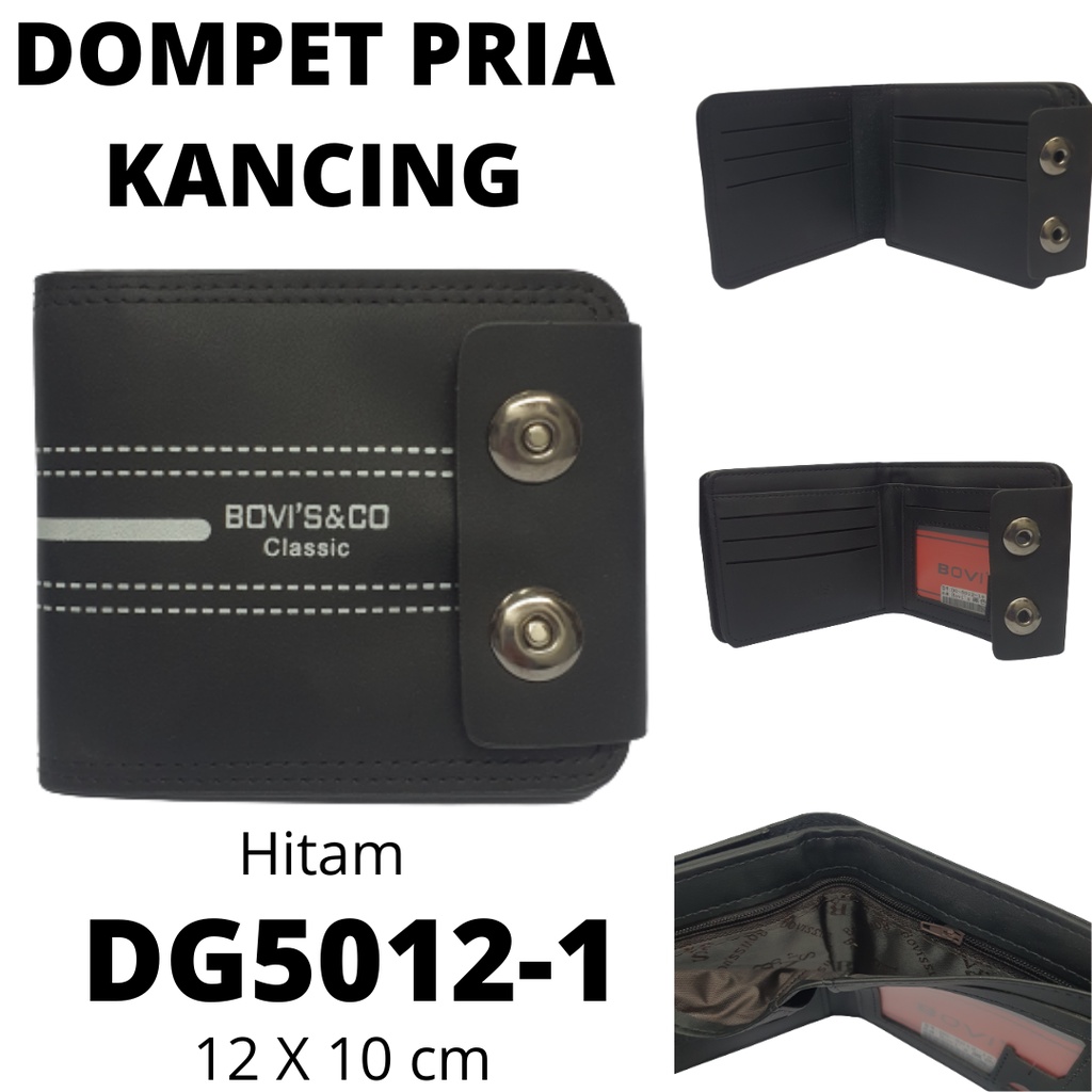 Dompet Pria Dewasa Original Ori Bovis Tipe Kancing Magnet Dua Bahan Kulit Sintetis Premium