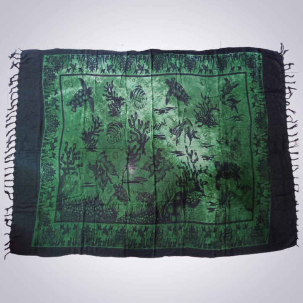 Grosir Kain Bali Motif Aquarium Rayon Sultan 160/120 cm Rumbai Sembilanmode