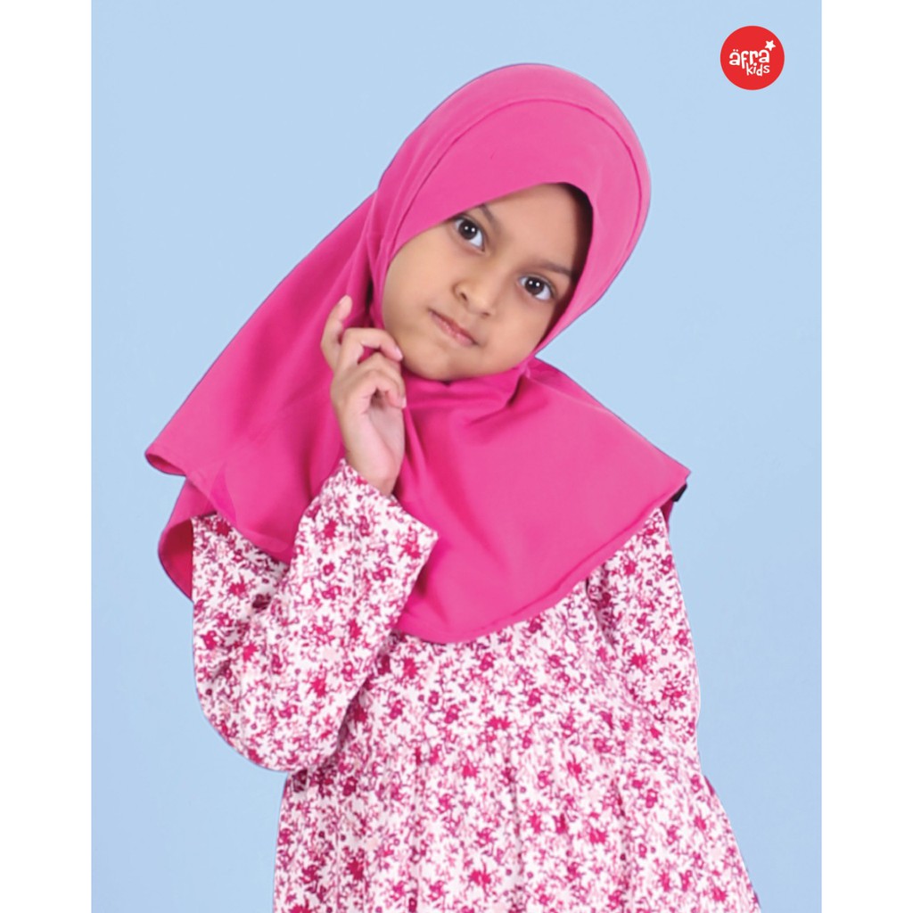 Gamis Anak Afrakids GA009 Motif Bunga Warna Pink Tua