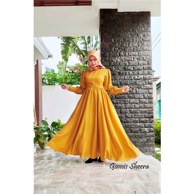 Gamis Sheera Gold | Baju Unik | Gamis lebaran murah | Gamis lebaran keluarga | Gamis couple family |  Gamis anak dan dewasa terbaru | seragam lebaran keluarga