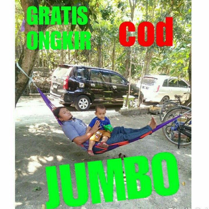 JUMBO ayunan tali rajut webing jumbo / ayunan jaring / ayunan pantai / hammock grosir/ecer