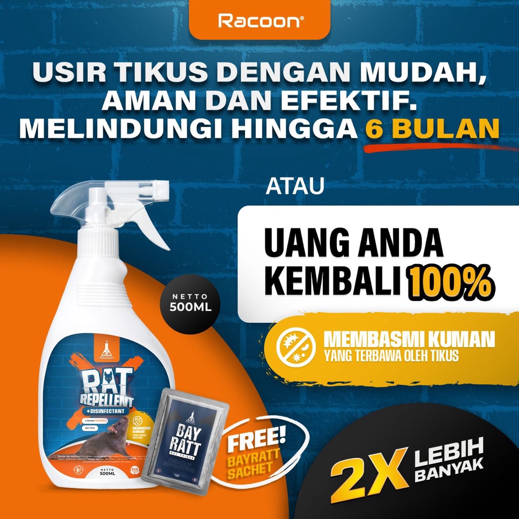 Jual Racoon Pengusir Tikus Disinfectant Spray Tidak Beracun Tahan