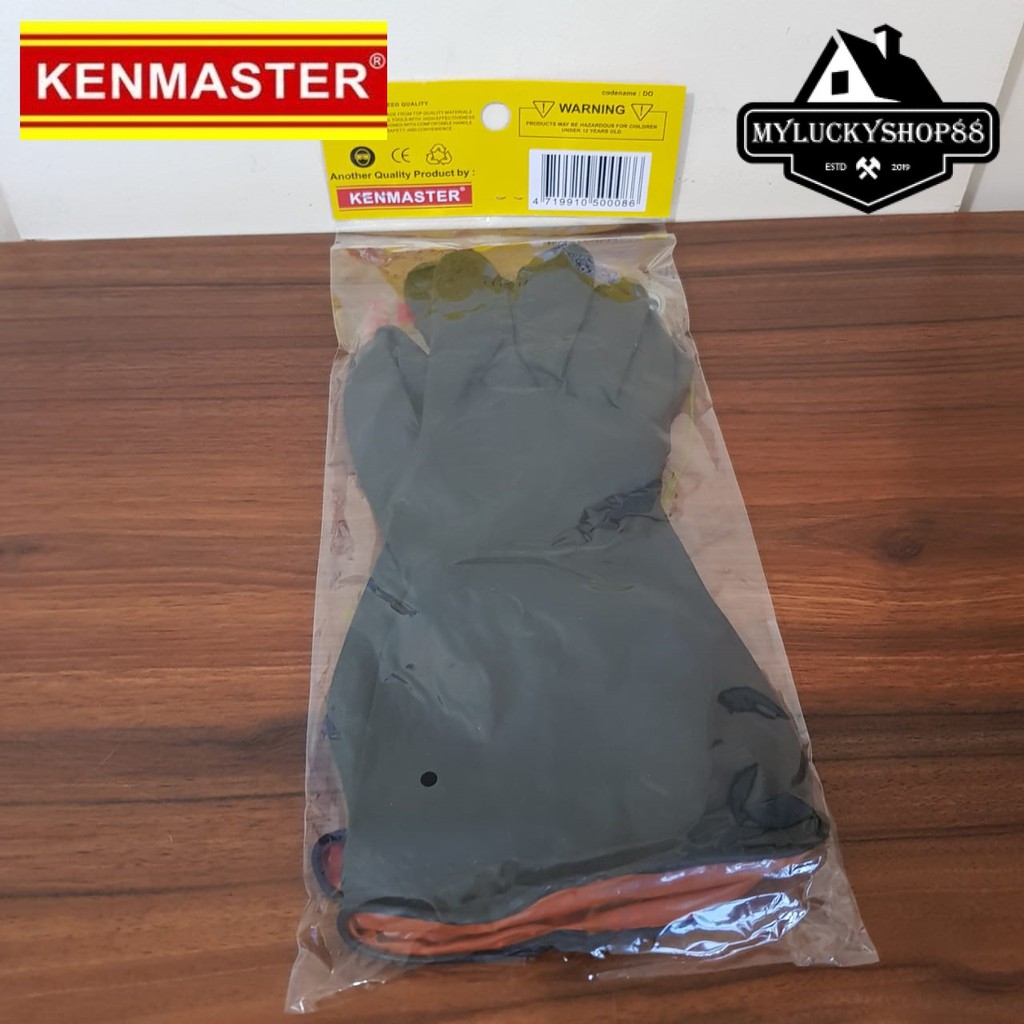 Kenmaster Sarung Tangan Latex Karet Hitam Latex Hand Gloves Size M