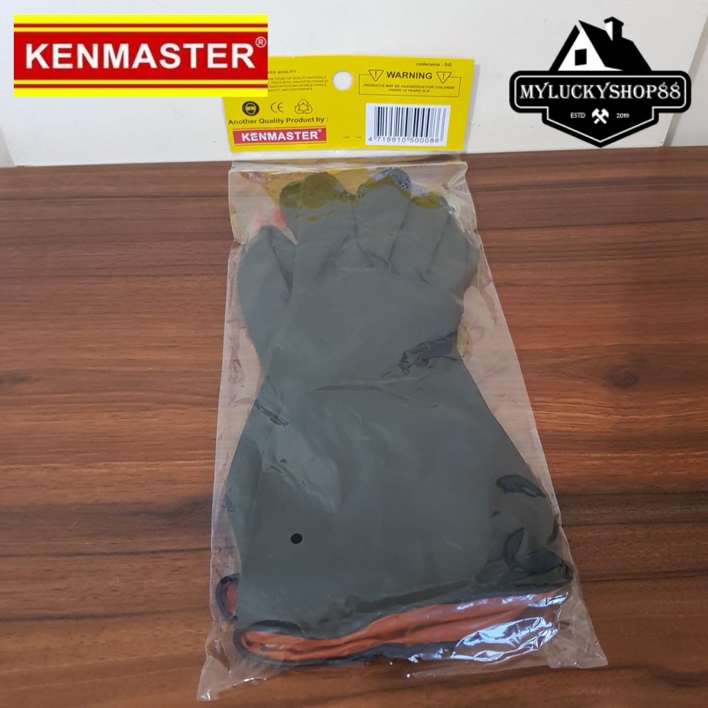 Kenmaster Sarung Tangan Latex Karet Hitam Latex Hand Gloves Size M