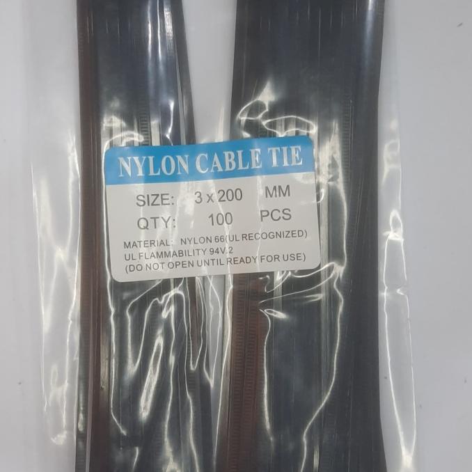 

Kabel Ties / Cable Tie Nylon 3 X 200 mm isi 100 hitam katamsojay44 Buru Order