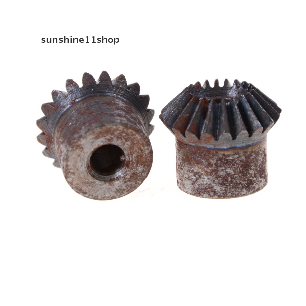 Sho 2pcs Bevel Gears 1 Modul 20 Gigi Bahan Metal Ukuran 7mm 90 Degree