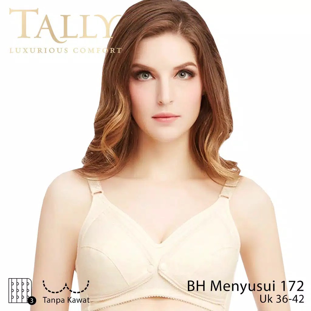 TALLY 1pcs Bra Menyusui Motif Busa Tipis Tanpa Kawat Nursing Bra Cup C / TALLY Bra 172