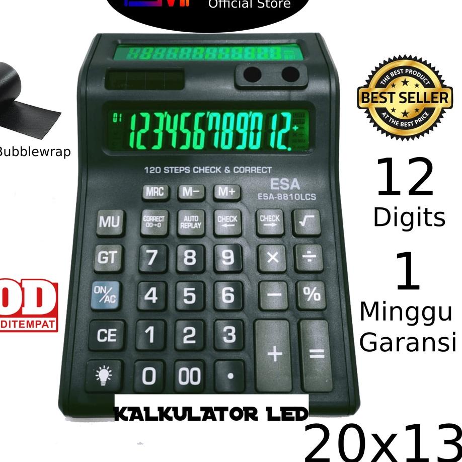 

New Kalkulator Digital LED 2 Layar 12 Digit ESA - Kalkulator Check / Calculator Dagang Besar / Kakulator