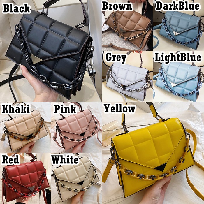 Handbag GD35713 Tas Selempang Envelope Motif Petak Wanita Elegant