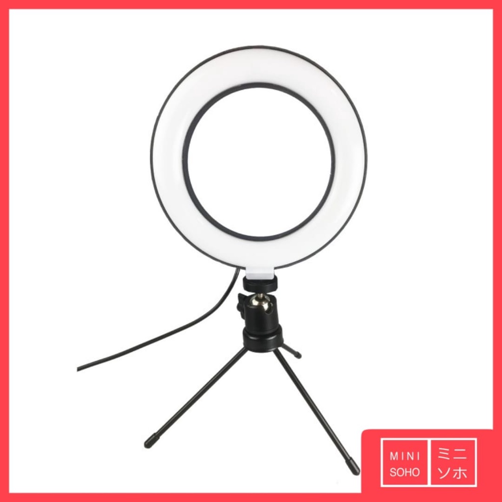 Ring Light 16CM Paket Premium Tripod Mini / Adjustable Ball Head Beautify Lamp Live Streaming Youtuber Selfie TikTok