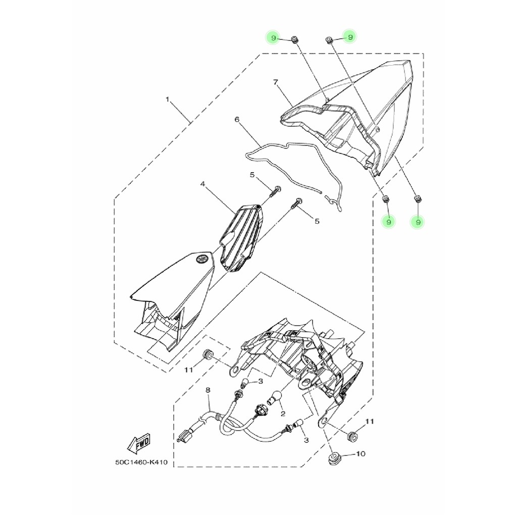 KARET GROMMET LAMPU BELAKANG JUPITER MX 135 NEW NJMX ORIGINAL YGP 50C-H4759-00