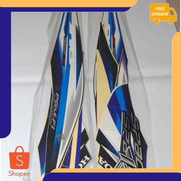 Stiker Bodi & Lis Body & Striping Spacy Fi 2013 Hitam Biru