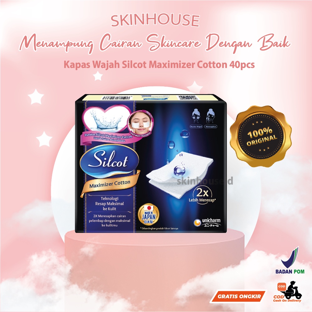 Skinhouseid Kapas Kecantikan Wajah Silcot Maximizer Cotton Premium Original 40pcs