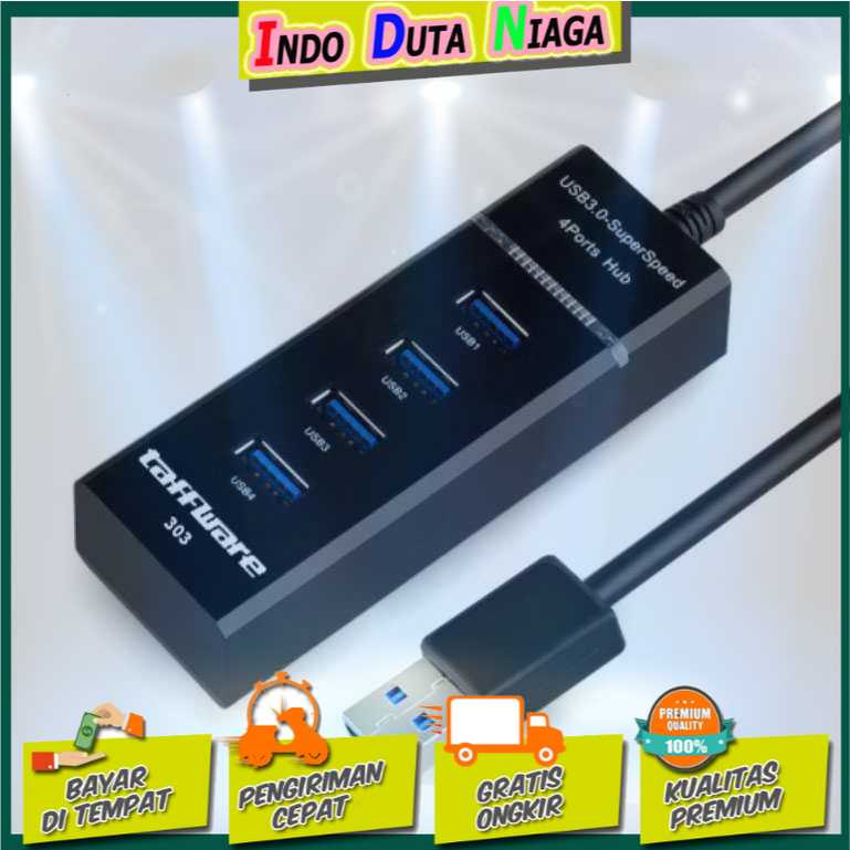 IDN TECH - Taffware High Speed 4 Ports USB HUB 3.0 5Gbps - 303