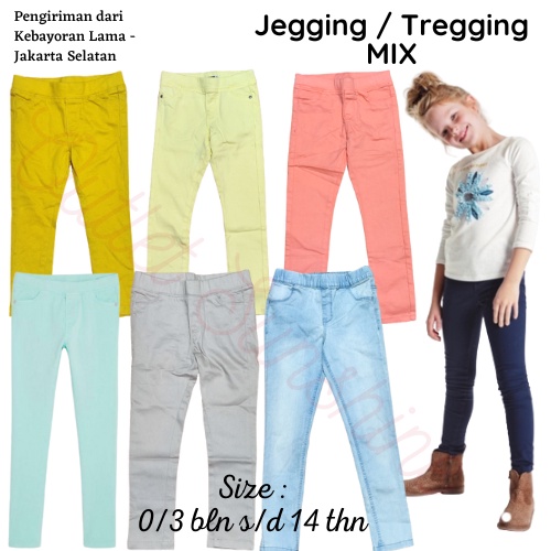 Celana Jegging Tregging Okaidi Anko MIX Anak Perempuan Branded Original 1 - Celana Legging Panjang A