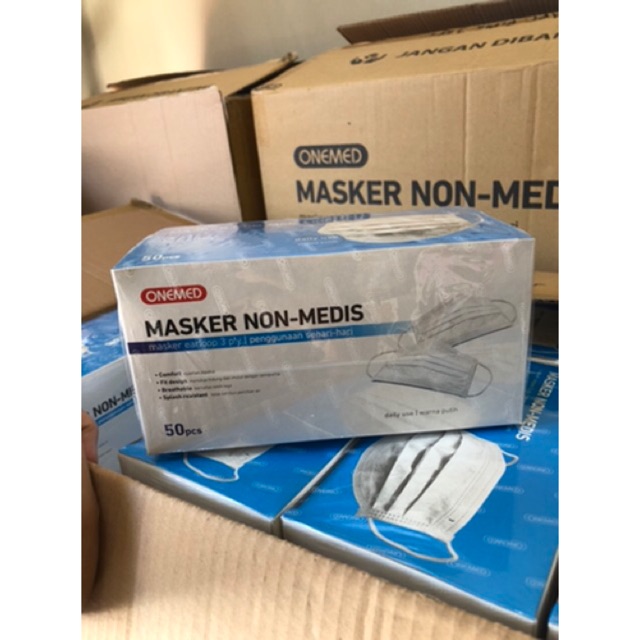 Masker ONEMED - NON MEDIS 3ply Earloop isi 50 pcs | Shopee ...