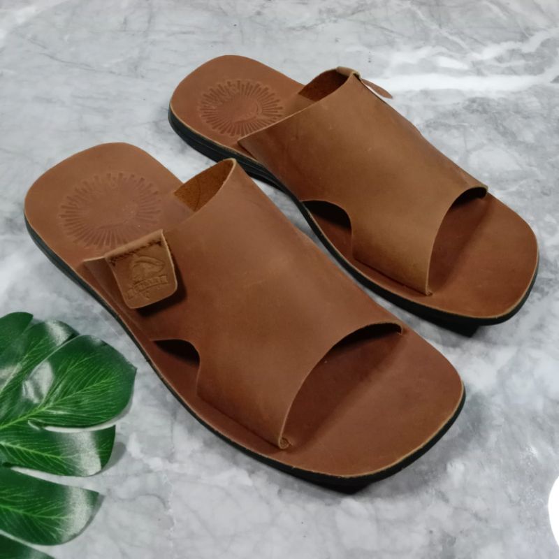 Sandal kokop pria kulit asli 100% Sol karwt tpr tidaj licin