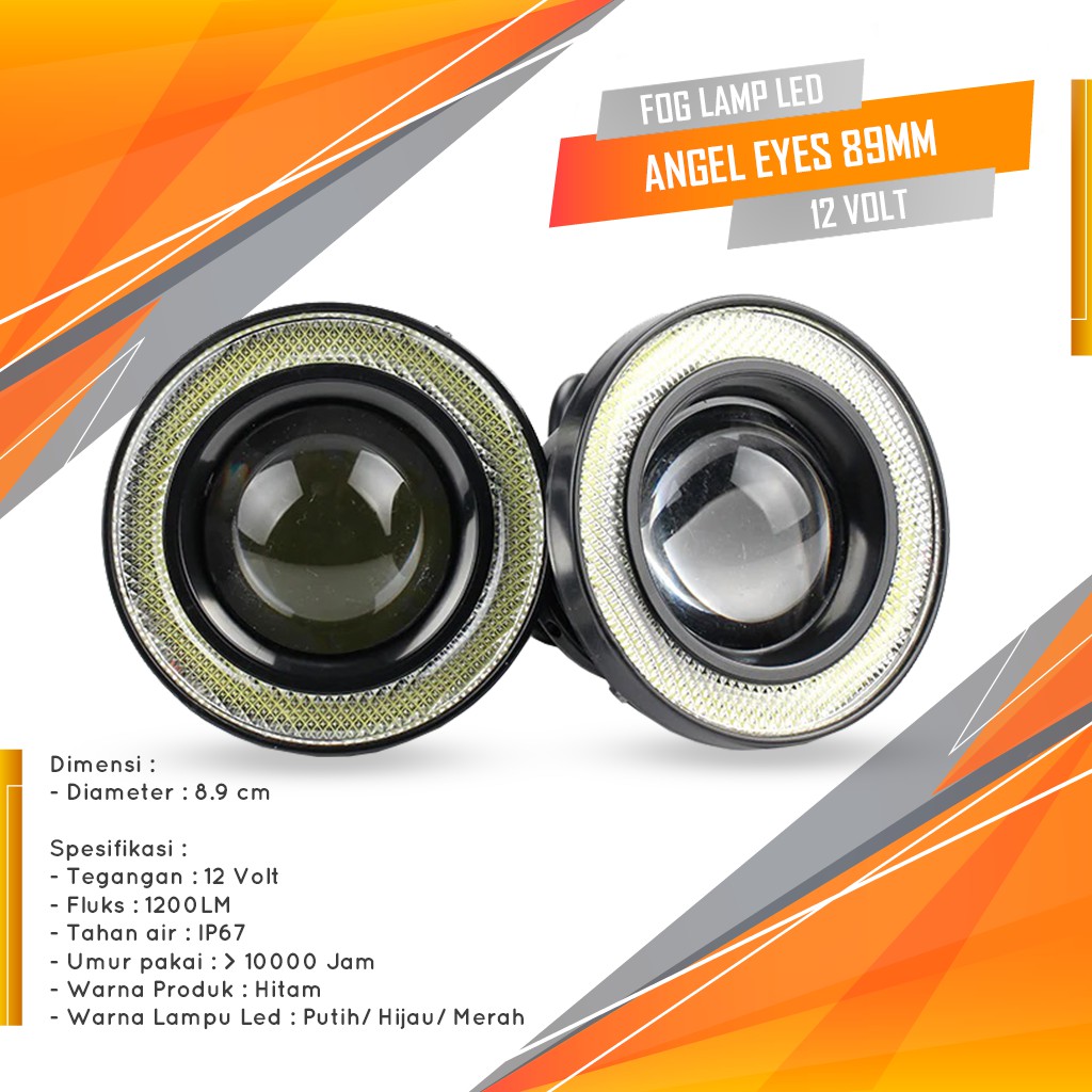 Lampu Kabut Mobil Fog Lamp Mobil LED Angle Eyes 89mm Lampu Kabut Mobil
