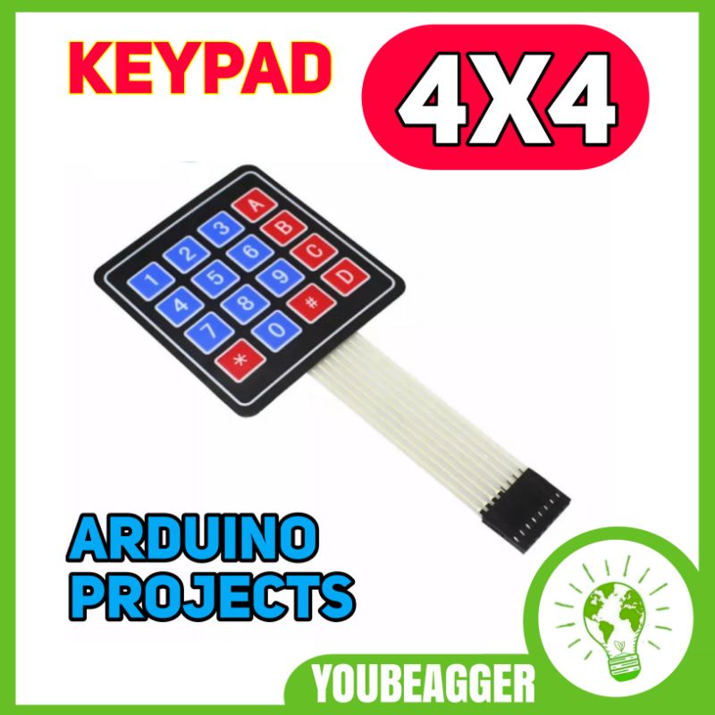 modul Keypad 4x4 membrane button arduino project