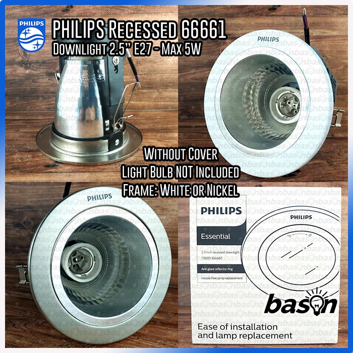 PHILIPS 66661 White or Nickel | Rumah Lampu 2.5&quot; Downlight Recessed