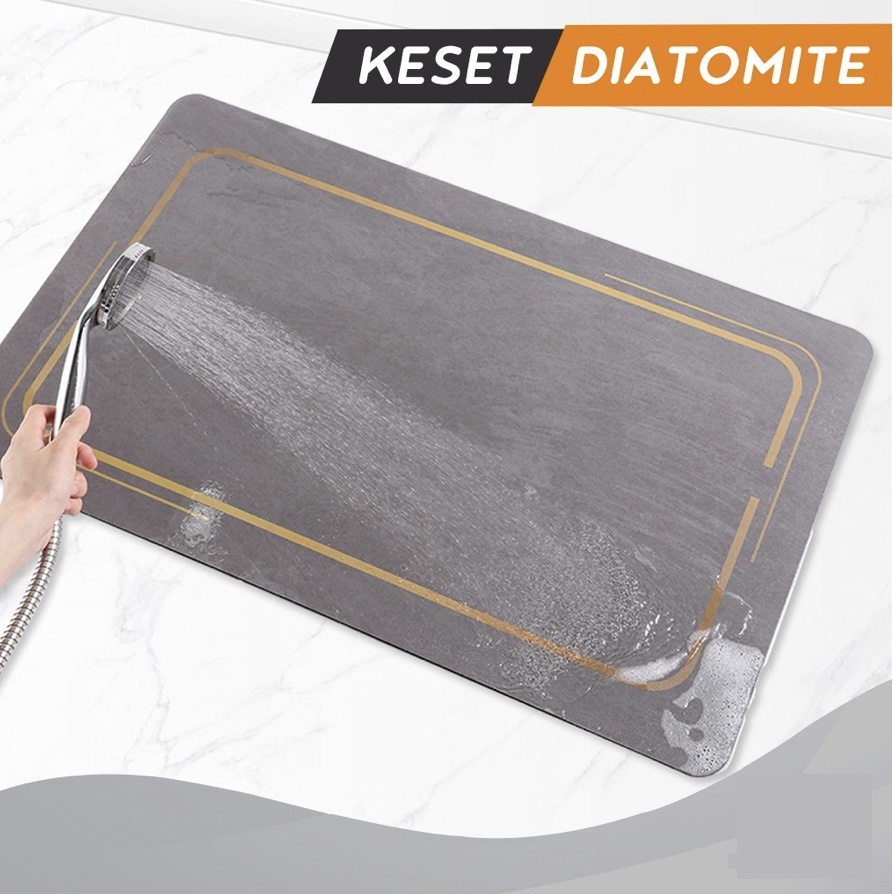 Keset Kaki Nyerap Air Diatomite Anti Slip / Keset Batu Kamar Mandi 7 Motif