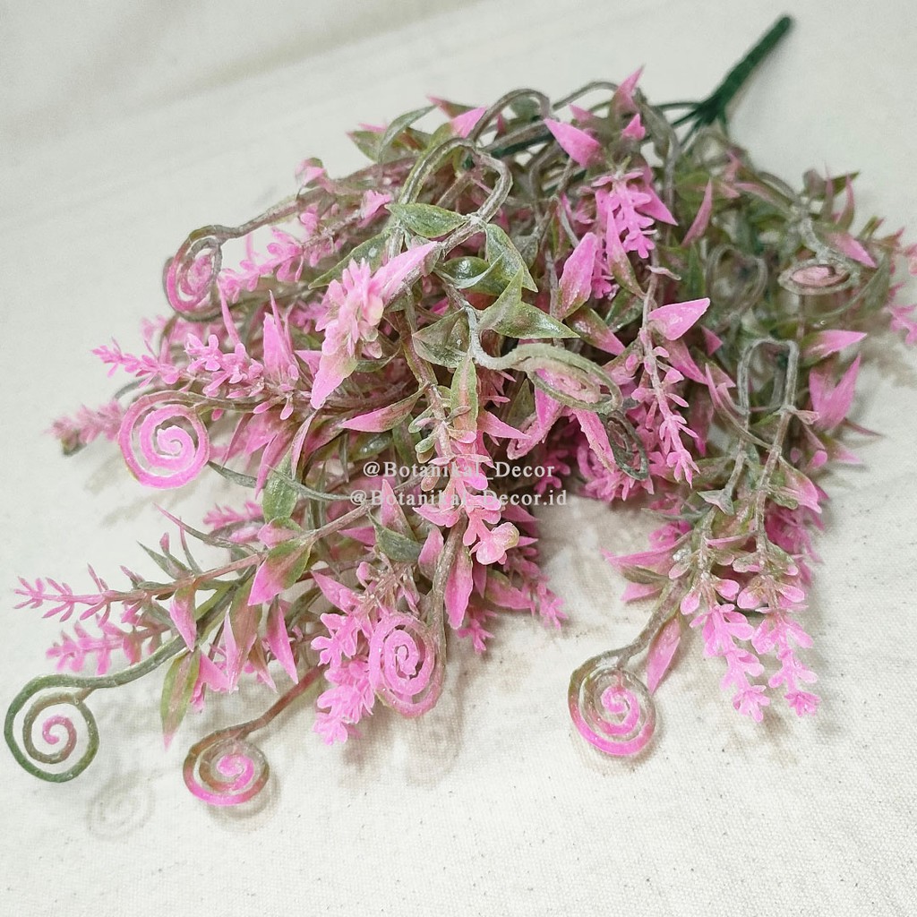 Artificial Flower Flocking Sea Horse Grass Bunga Plastik Palsu Salju Snow White Hias Dekor Rumah-5