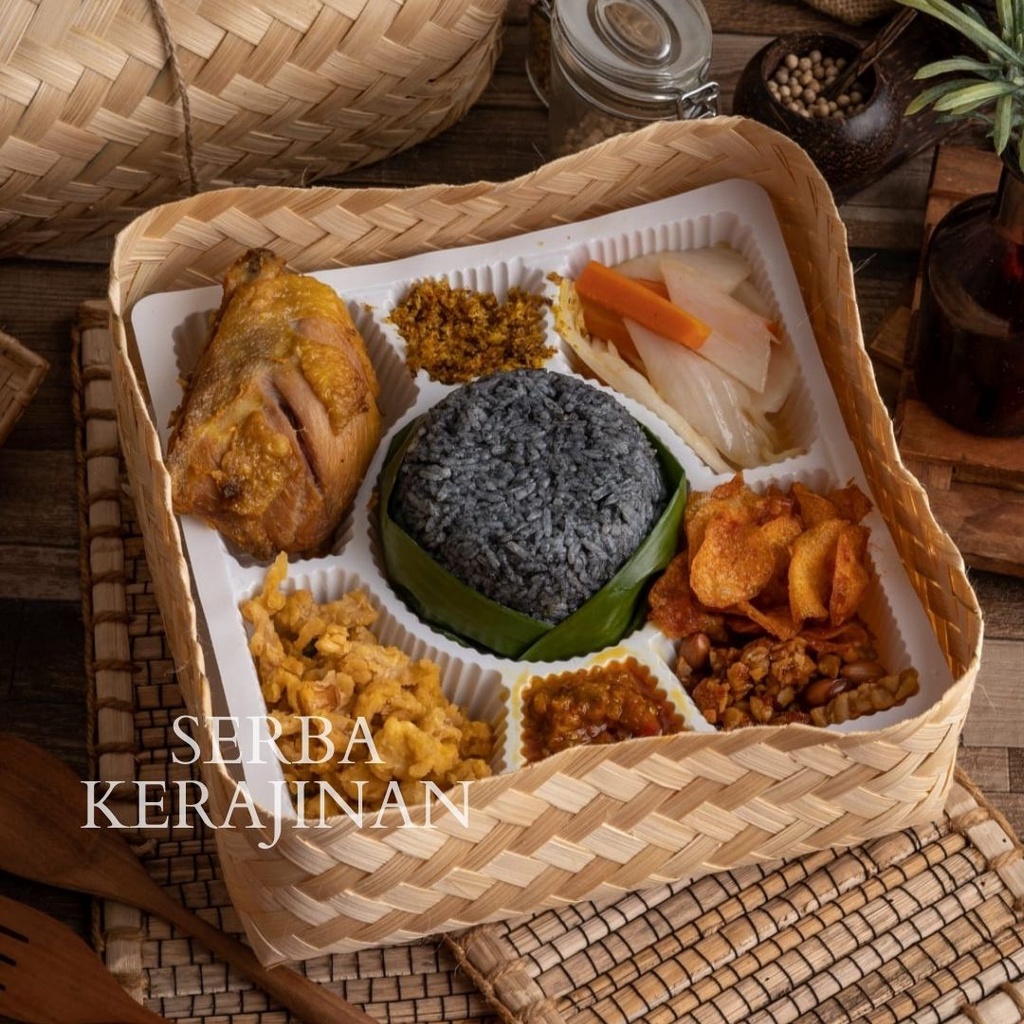 BESEK KENDURI 25X25 SEPASANG / BESEK KOTAK NASI HAJATAN / BESEK BAMBU