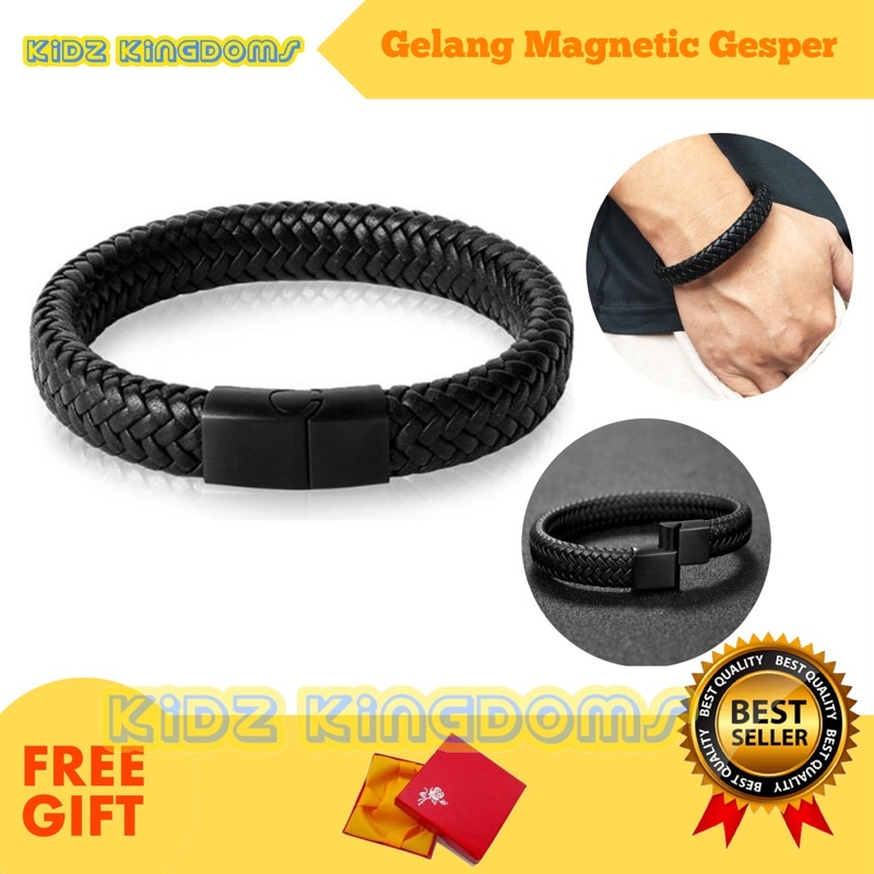 Gelang Pria Wanita Korea Multilayer Anyaman Fashion Gesper Magnet - Gelang Magnetik Fashion